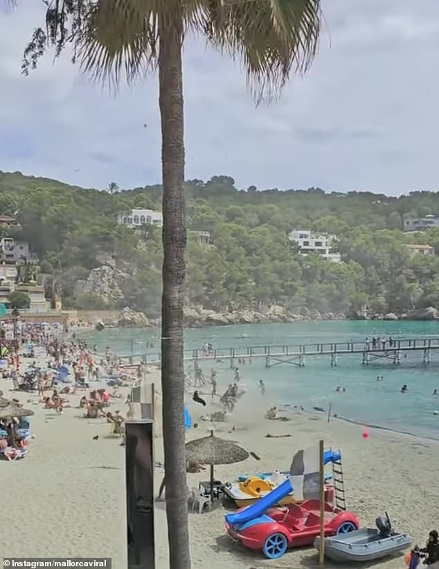 It isn't just wildfires wreaking havoc across Europe, but storms and tornadoes too. In Majorca, dramatic footage shows a tornado striking a beach, sending sand and towels hurtling into the sky as tourists run for cover
