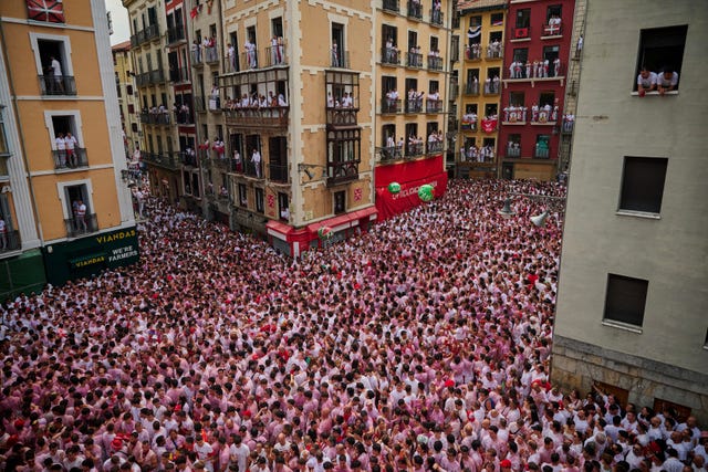 A massive crowd of people