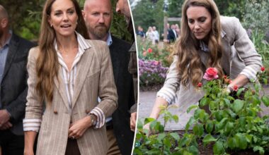 Kate Middleton wears striped outfit for hospital garden visit