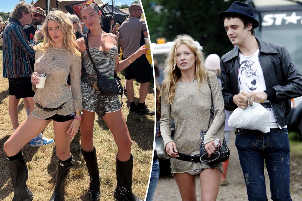 Kate Moss’ sister Lottie copies her iconic Glastonbury 2005 outfit