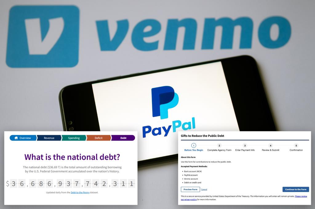Venmo, PayPal users can help US government pay down $36.7T debt