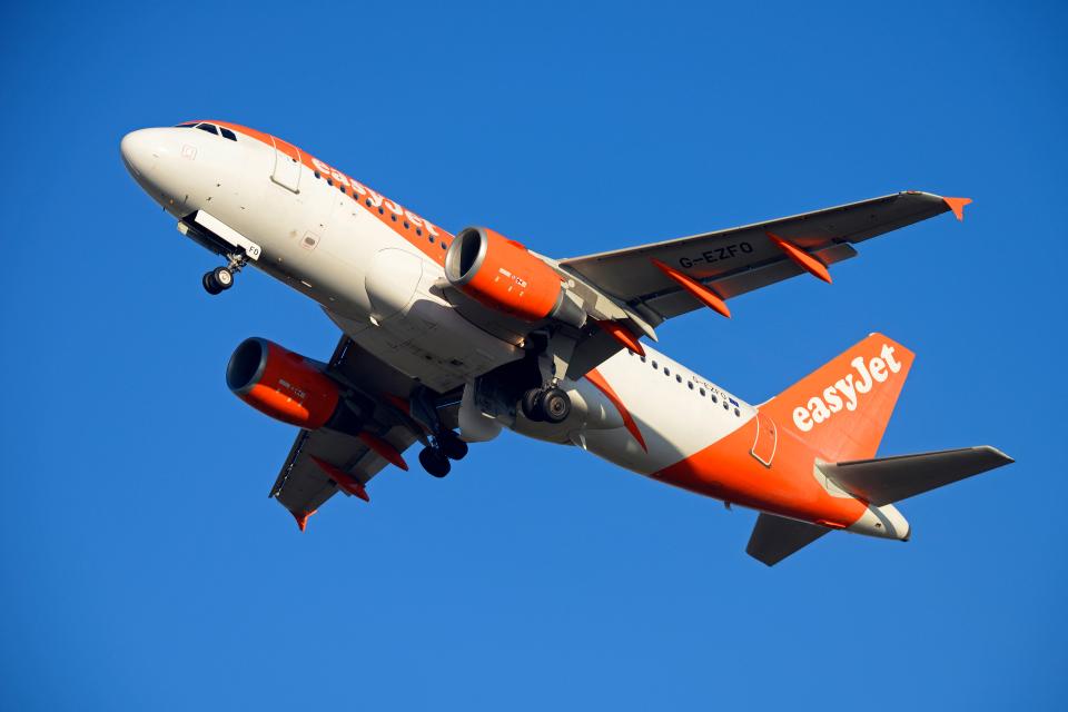 EasyJet plane taking off.