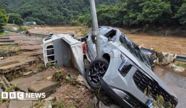 Damage after heavy rain and flooding, Gapyeong, Korea