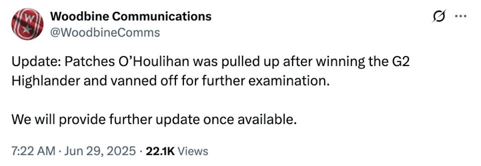 <em>First update: within five minutes, calmly confirming he was pulled up and being assessed.</em>