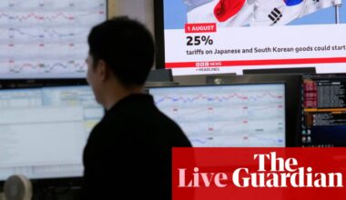 Stock markets shrug off tariff letters after Trump says August 1 tariff deadline ‘not 100% firm’ – business live | Business
