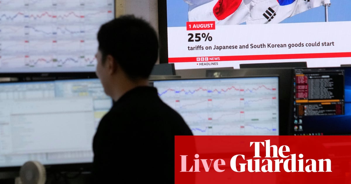 Stock markets shrug off tariff letters after Trump says August 1 tariff deadline ‘not 100% firm’ – business live | Business