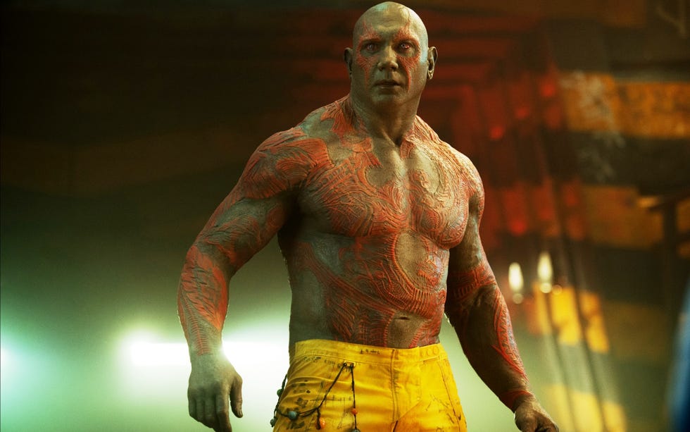 dave bautista as drax in guardians of the galaxy
