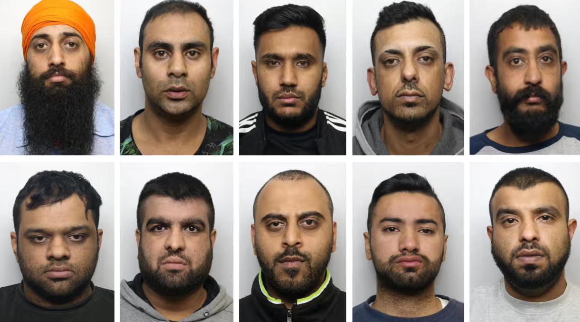 Members of a grooming gang convicted in West Yorkshire Amere Singh Dhaliwal Pretos Irfan Ahmed Finny Zahid Hassan Little Manny Mohammed Kammer Kammy Raj Singh Barsran Raj Bottom row left to right Mohammed Rizwan Aslam Big Riz Abdul Rehman Beastie Nahman Mohammed Dracula Mansoor Akhtar Boy and Mohammed Irfraz Faj Photograph West Yorkshire policePA