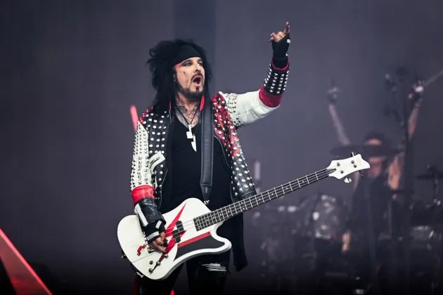 Nikki Sixx performing with Mötley Crüe in 2023. - Credit: Anthony Devlin/Getty Images