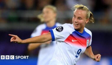 A graphic that reads 'Follow our women's football TikTok' with a picture of a mobile phone