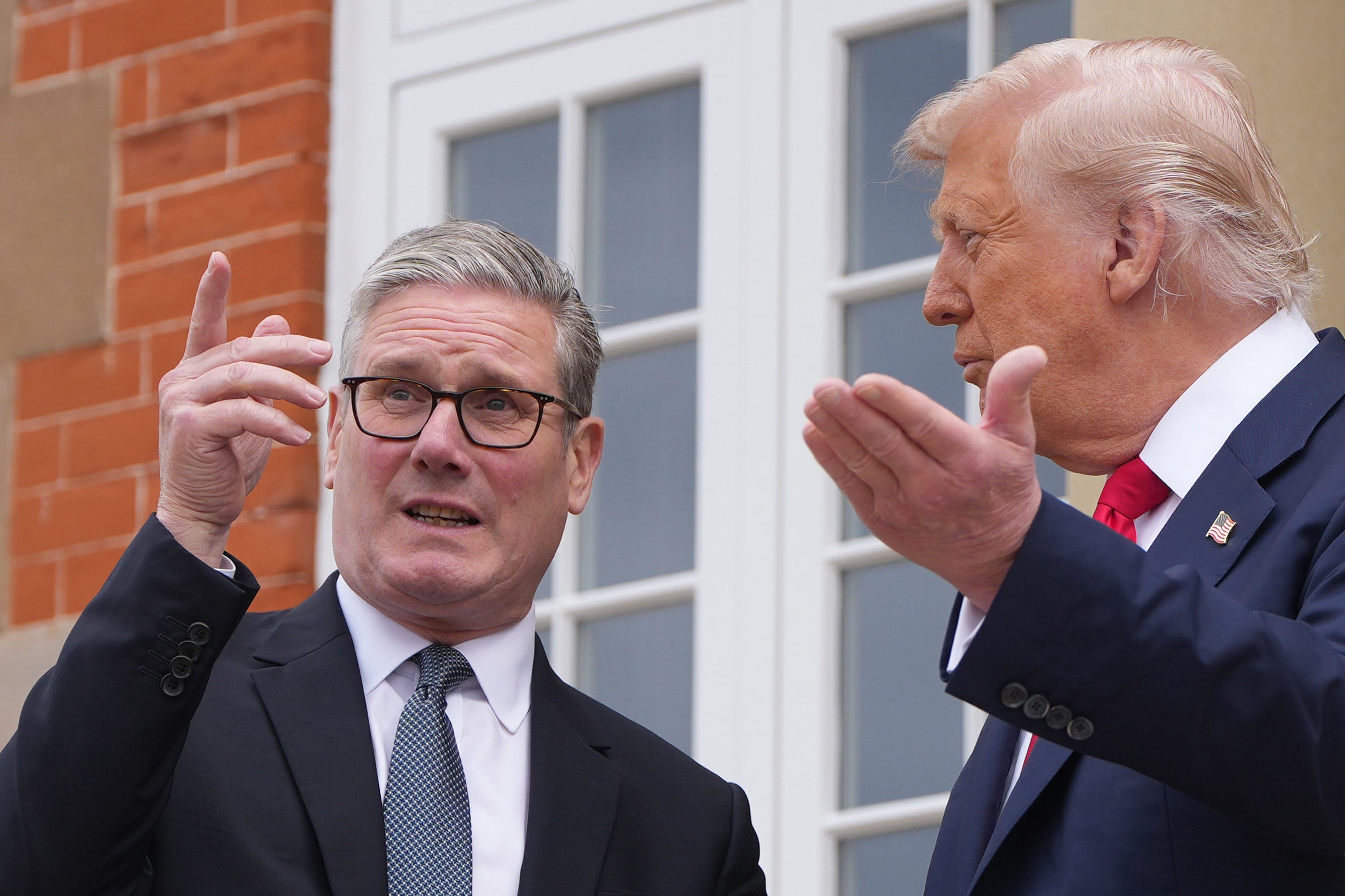 Keir Starmer is greeted by Donald Trump at his Trump Turnberry golf course in South Ayrshire