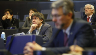Catalan separatist leader and MEP Carles Puigdemont in the European Parliament chamber