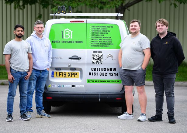 Will Parkinson and Matthew Carroll(centre left & right) with Bait Ur Rehman(software developer) and Sam Eaton(development manager)