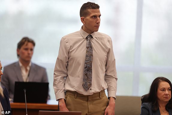 Brian Kohberger, charged in the murders of four University of Idaho students, appears at the Ada County Courthouse, Wednesday, July 2, 2025, in Boise, Idaho. (AP Photo/Kyle Green, Pool)