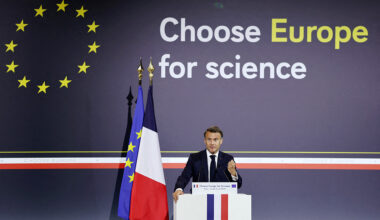 French President Emmanuel Macron at the Choose Europe for Science in Paris, in May 2025