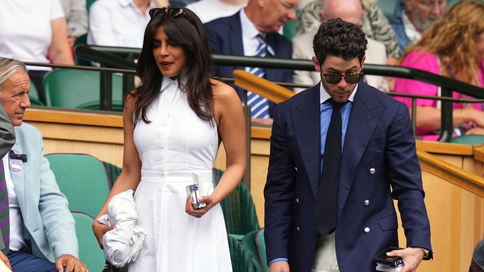 Desi Girl Priyanka Chopra is a vision in white Ralph Lauren dress with dapper Nick Jonas at Wimbledon 2025 in London | Fashion Trends
