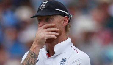 England captain Ben Stokes reacts during play on day two of the second cricket test match between England and India at Edgbaston in Birmingham, England, Thursday, July 3, 2025. (AP Photo/Scott Heppell)