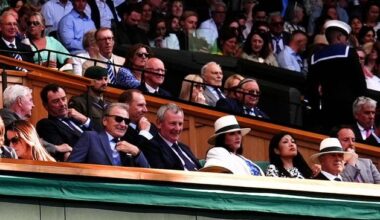 Wimbledon: Deputy First Minister Emma Little-Pengelly and husband Richard Pengelly take in the tennis alongside Olivia Rodrigo, Thomas Tuchel and John Cena