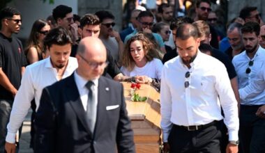 Diogo Jota: Grieving wife among mourners as Liverpool players past and present arrive for funeral