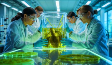 Illustration of ancient microalgae being resurrected from Baltic Sea sediments. Image generated by AI.