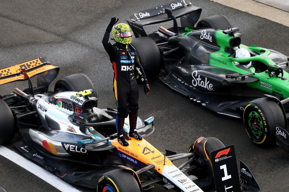 Norris' British GP celebrations cut short after being hit in fence accident