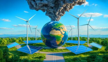Illustration of Earth's carbon budget depletion due to record greenhouse gas emissions. Image generated by AI.