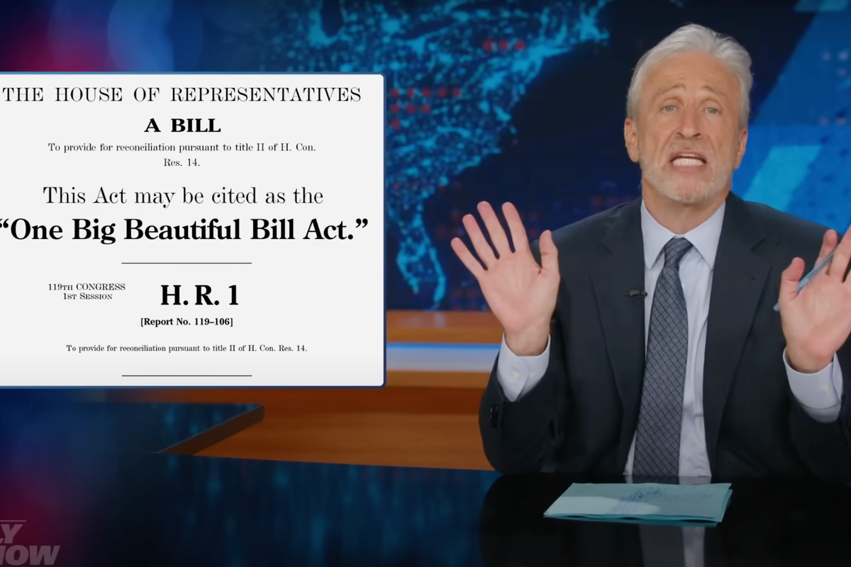 Jon Stewart skewers GOP ‘for show’ protests against Trump’s bill using their own words