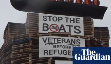 Northern Ireland politicians condemn migrants effigy on loyalist bonfire | Northern Ireland