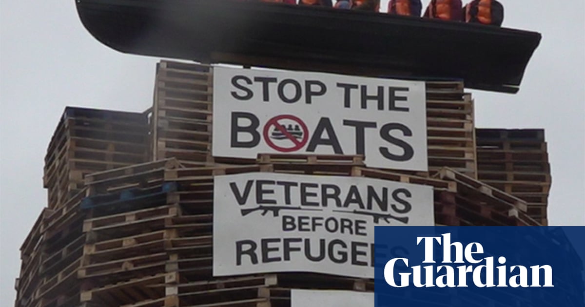 Northern Ireland politicians condemn migrants effigy on loyalist bonfire | Northern Ireland