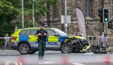 Antrim Road: Three people hospitalised after Belfast crash involving PSNI car