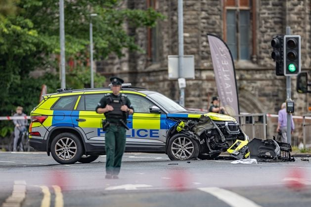 Antrim Road: Three people hospitalised after Belfast crash involving PSNI car