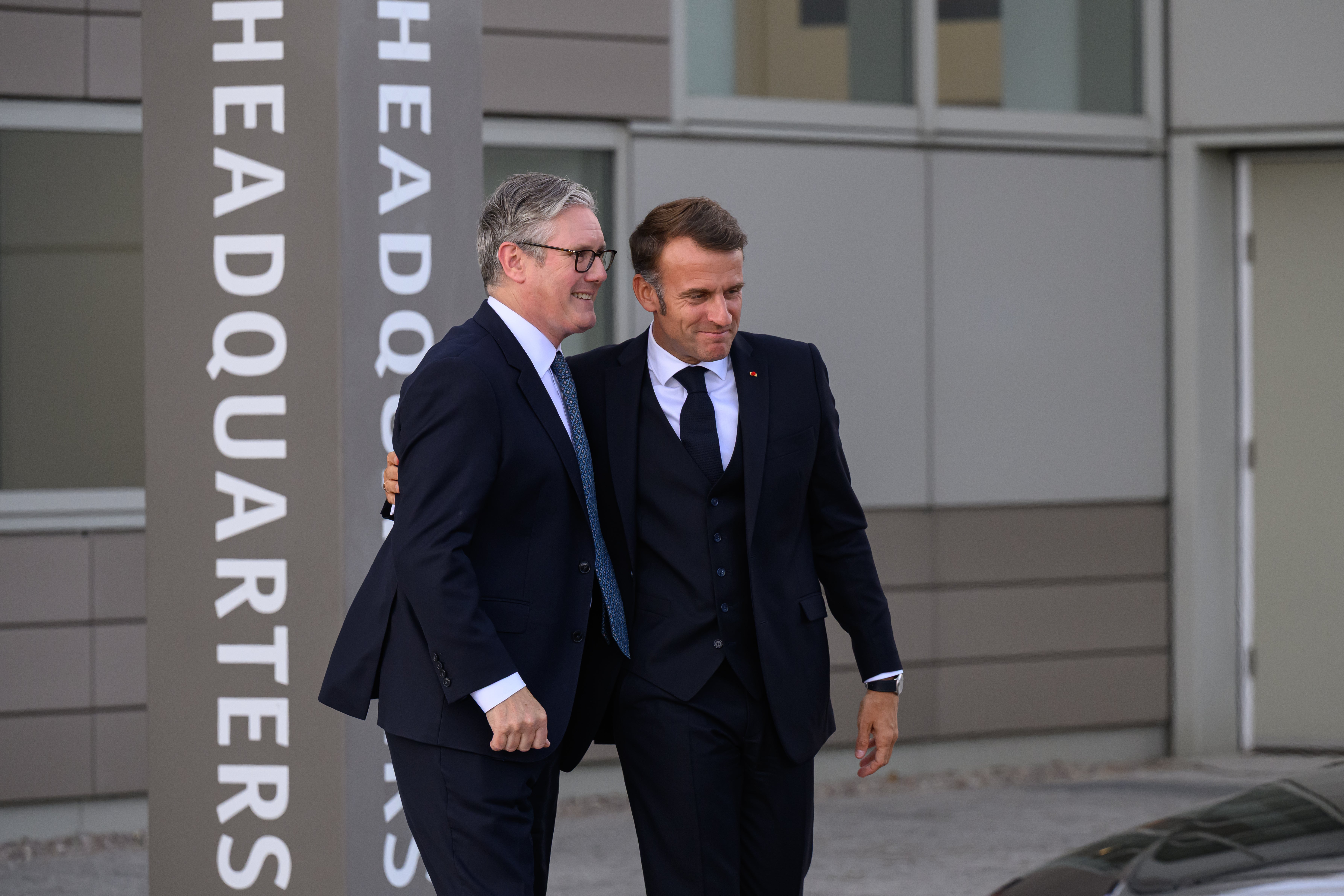 Prime Minister Sir Keir Starmer bids farewell to French President Emmanuel Macron (Leon Neal/PA)