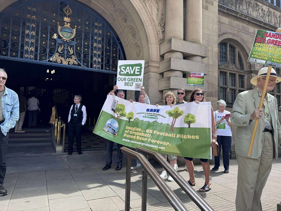 Protestors in Sheffield City Centre