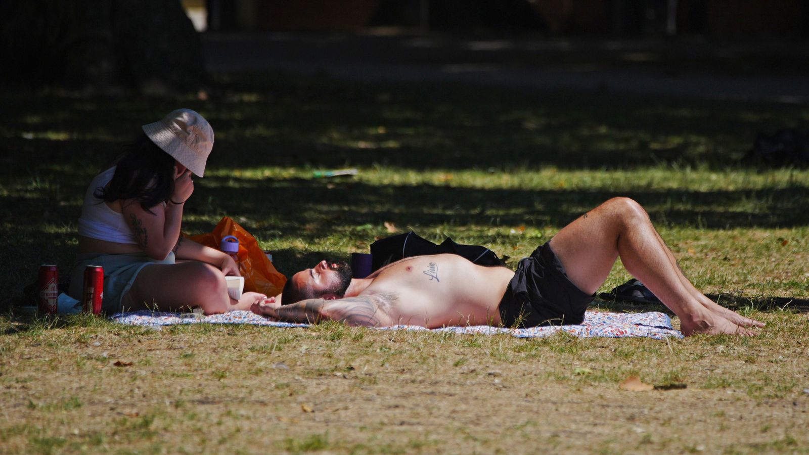 People enjoy the hot weather in Bristol on Sunday. Pic: PA
