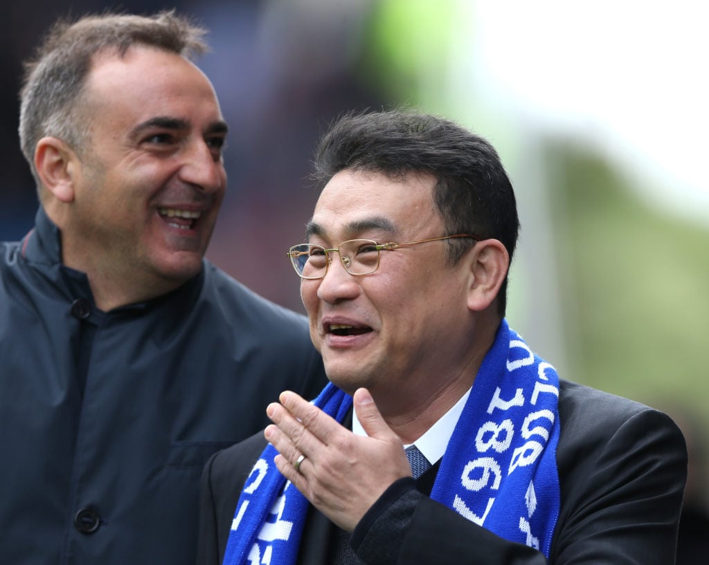 Sheffield Wednesday Chairman Dejphon Chansiri speaks to Carlos Carvalhal