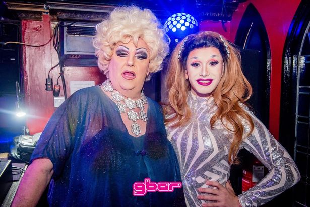 Lavinia (left), a 62-year-old drag queen gracing GBar for over 20 years
