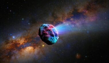 Illustration of the interstellar comet 3I/ATLAS journeying through the Milky Way, generated by artificial intelligence.