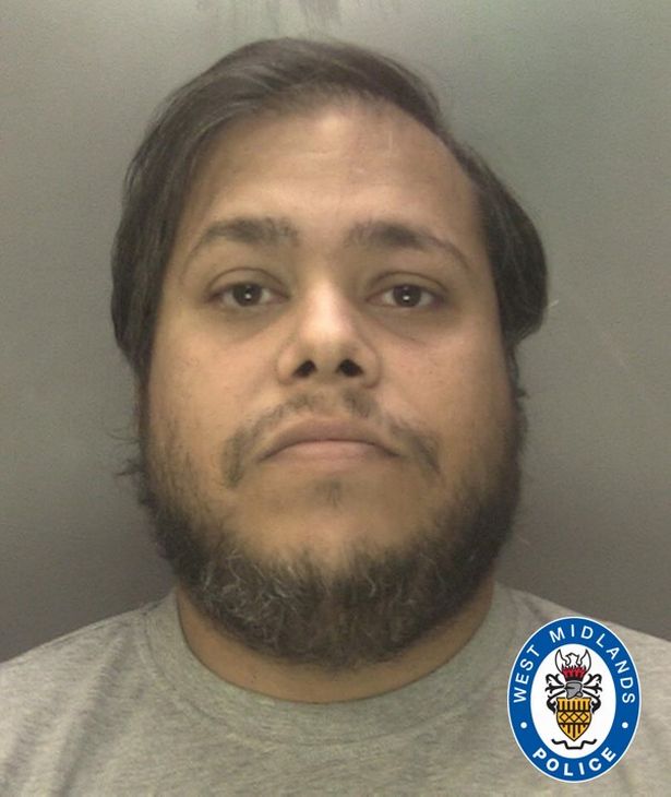 Police custody image of Saptarshi Mitra from Kings Heath, pictured with dark hair that has a side parting and a beard and wearing a grey top, who has admitted 13 sex offences involving a girl including two rapes