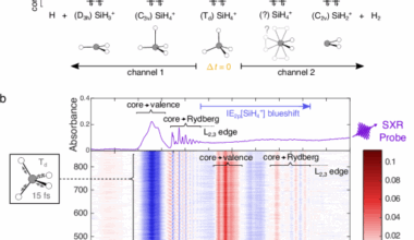 Attosecond X-ray spectroscopy reveals the competing stochastic and ballistic dynamics of a bifurcating Jahn–Teller dissociation