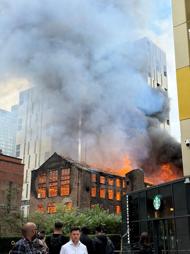 The Hotspur Press buiding ablaze on June 23rd