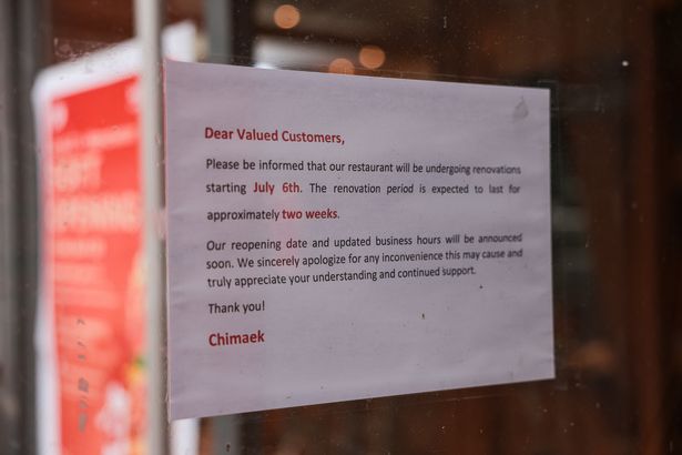 The sign explains a renovation has been taking place