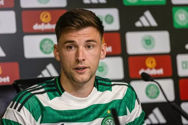 Kieran Tierney during a press conference at Celtic Park