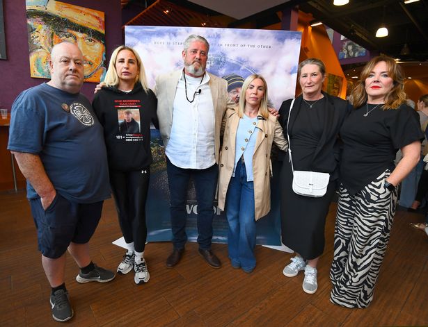 Tim Edwards (3rd left), with (L-R) Michael Rainsford Snr, Carolyn Cox, Julie Dale, Cheryl Korbel and Joanne Rimmer