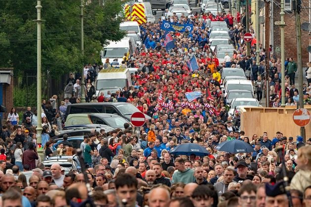Foyle Cup youth football tournament opening parade