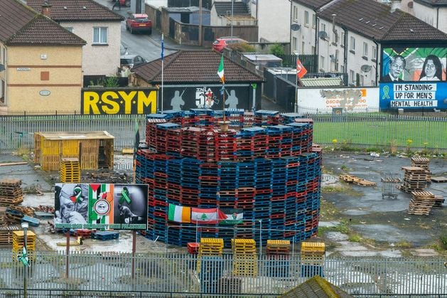 Person hospitalised after fall from republican bonfire in Derry as landowner refuses to discuss securing area