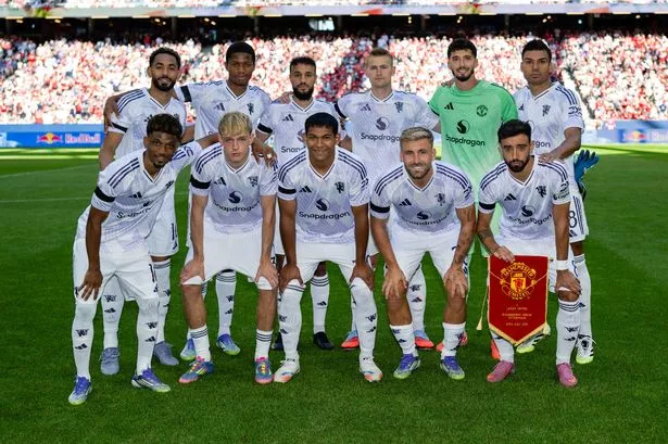 United line up in Stockholm on Saturday
