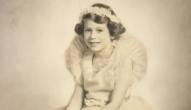 Queen Elizabeth II, as Princess Elizabeth, in a bridesmaid's dress from the wedding of the Duke of Kent.