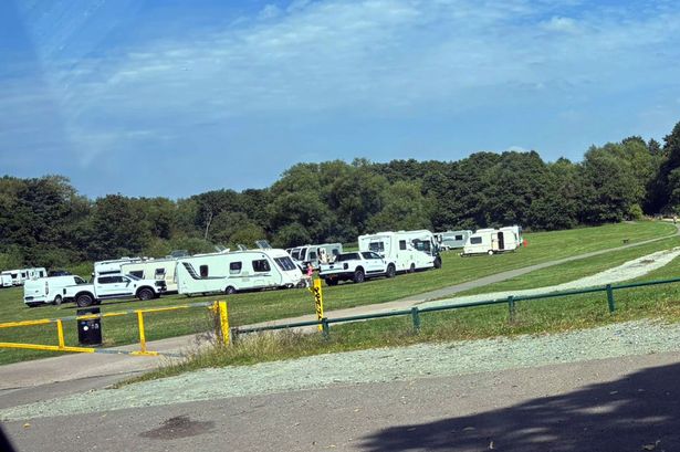 Travellers on Kings Norton Park off Pershore Road South