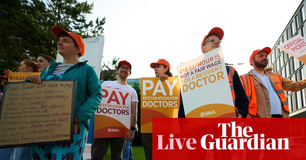 Streeting says ‘we won’t let BMA hold country to ransom’ as resident doctors start five days of strikes – as it happened | Politics
