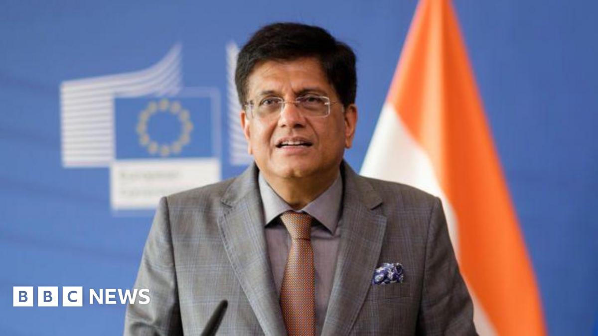 BRUSSELS, BELGIUM - JUNE 17: Indian Minister of Commerce and Industry, Consumer Affairs, Food and Public Distribution and Textiles Shri Piyush Goyal is talking to media on EU-India trade relations in the Berlaymont, the EU Commission headquarters on June 17, 2022 in Brussels, Belgium.